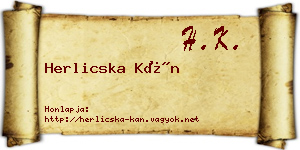 Herlicska Kán névjegykártya